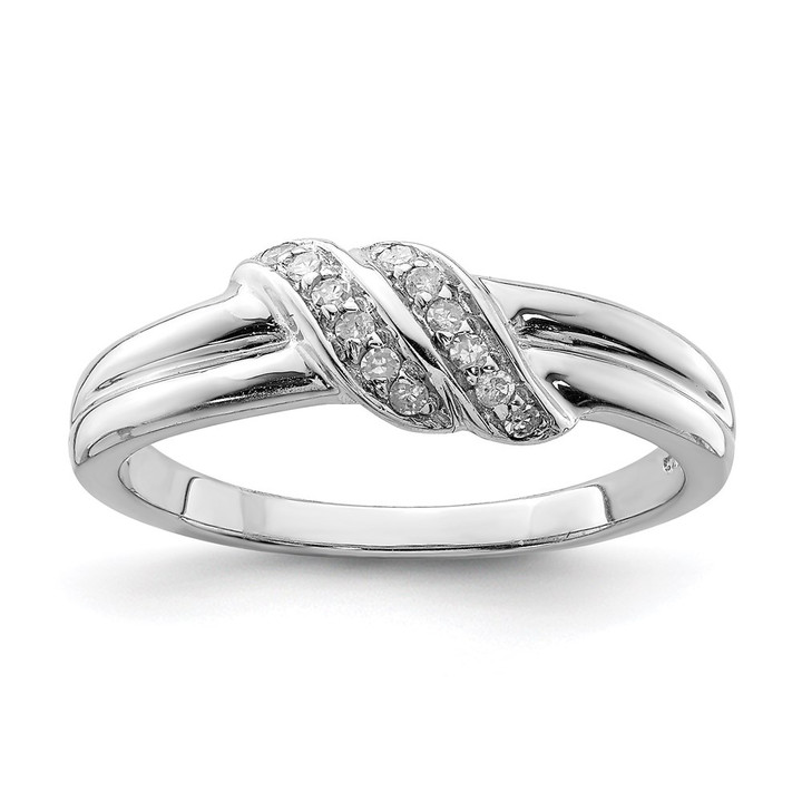 Sterling Silver Rhodium Plated Diamond Ring QR4862-7