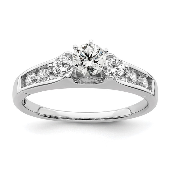 14K White Gold Lab Grown Diamond VS/SI FGH Complete Engagement Ring RM6443E-037-6CWLG