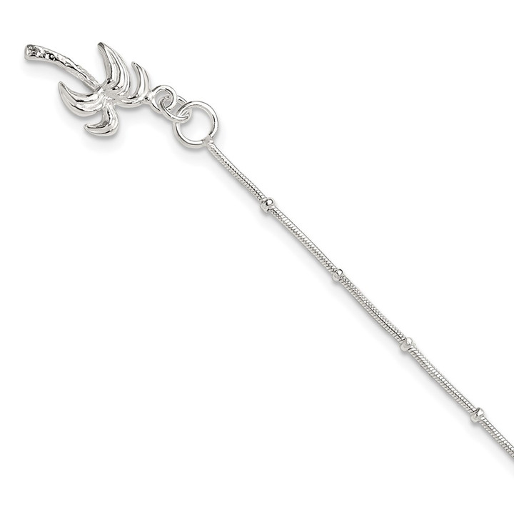 Sterling Silver Palm Tree Anklet QG447-9