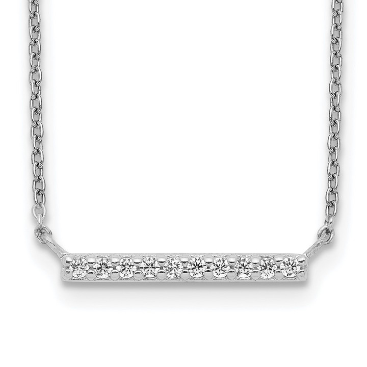 Sterling Silver CZ Bar Necklace QG5490-16