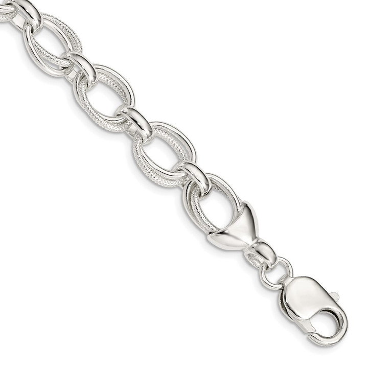 Sterling Silver 8.5inch Fancy Link Bracelet QH174-8.5