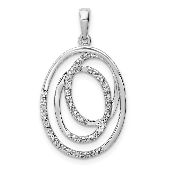 Sterling Silver Rhodium Plated Diamond Pendant QP3506