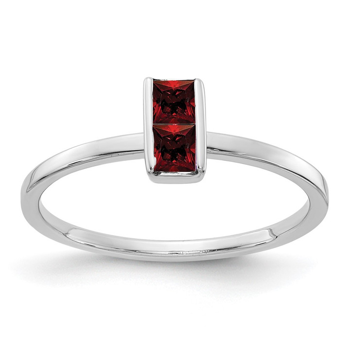 14k White Gold Garnet Ring RM4324-GA-W