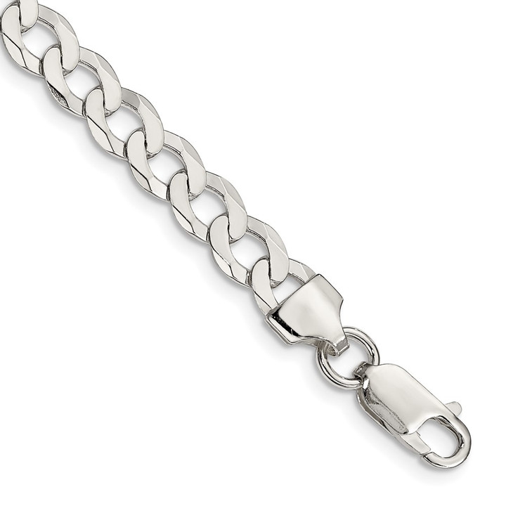Sterling Silver 6.8mm Flat Curb Chain QLB180-7