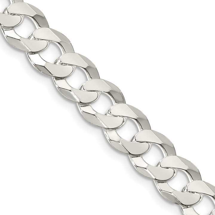 Sterling Silver 8.5mm Flat Curb Chain QLB220-24