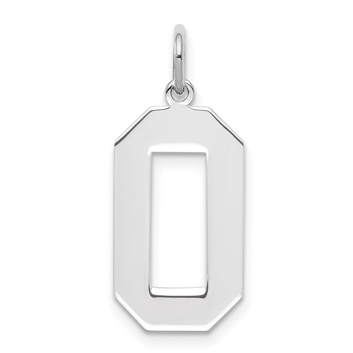 Sterling Silver/Rhodium-plated Polished Number 0 Charm QPL00