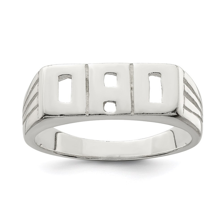Sterling Silver Solid Dad Ring QR1245-11