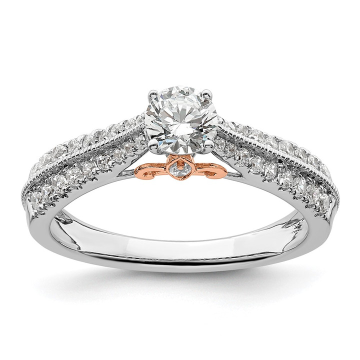14K Two-Tone Lab Grown Diamond VS/SI FGH Complete Engagement Ring RM6014E-040-CWRLG