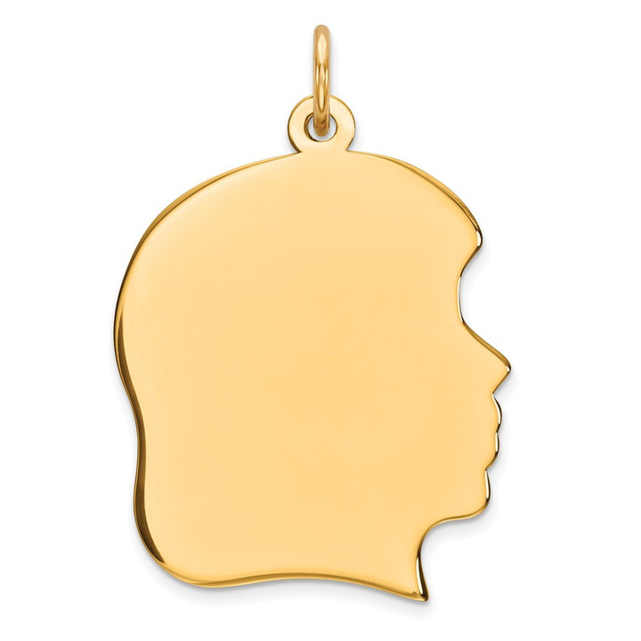 Sterling Silver GP Engraveable Girl Polished Disc Charm QM365G/50