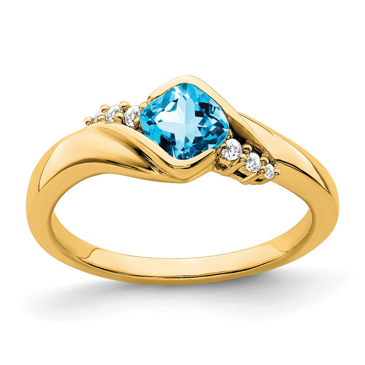 14k Blue Topaz and Diamond Ring RM7156-BT-006-YA