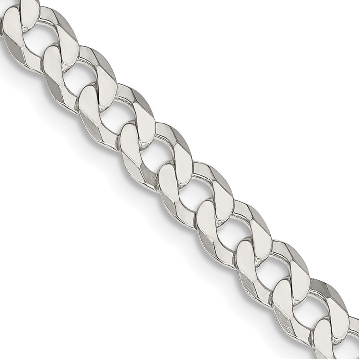 Sterling Silver 5.75mm Flat Curb Chain QLB150-22
