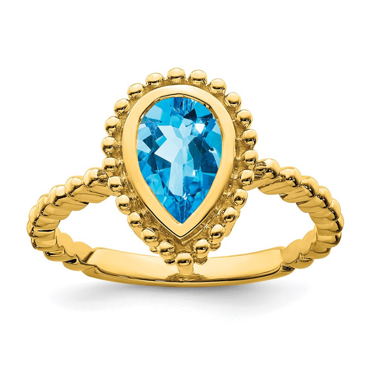 14k Pear Blue Topaz Ring RM7203-BT-Y