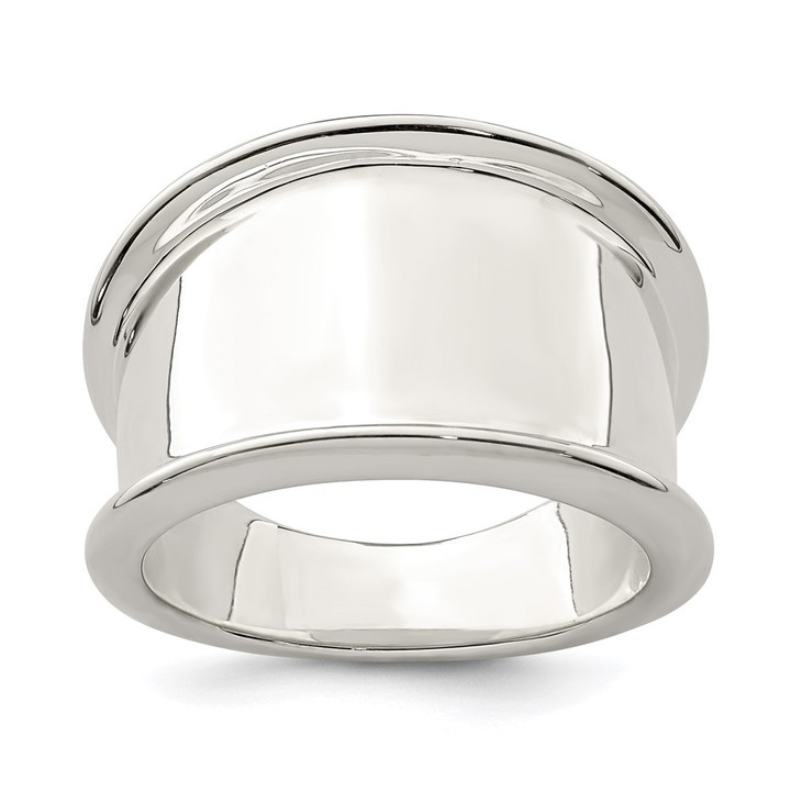 Sterling Silver 15mm Tapered Ring QR1784-7