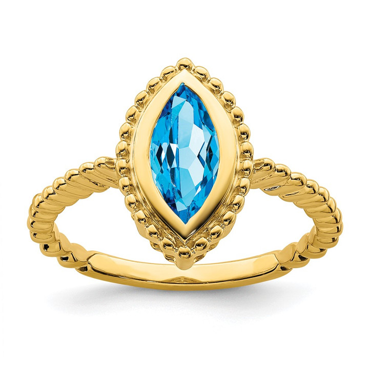 14k Marquise Blue Topaz Ring RM7204-BT-Y