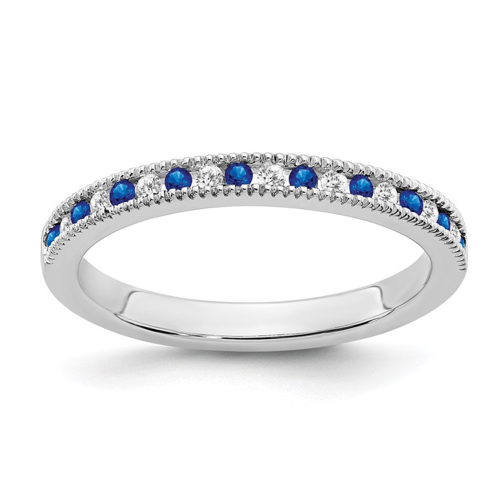 14k White Gold Sapphire and Diamond Band RM7245-SA-011-WA