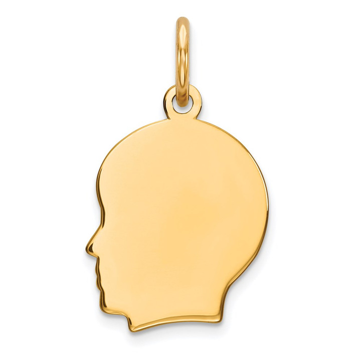 Sterling Silver GP Engraveable Boy Polished Disc Charm QM348G/35