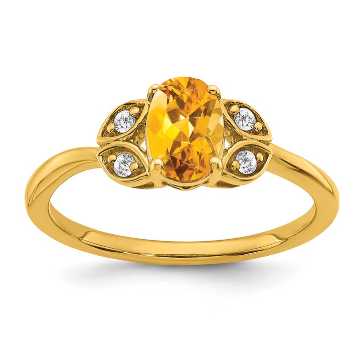14k Citrine and Diamond Ring RM5760-CI-006-YA