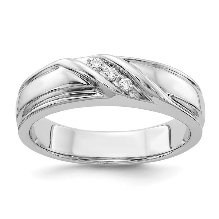 14k White Gold Diamond Mens Ring RM5805-008-WA