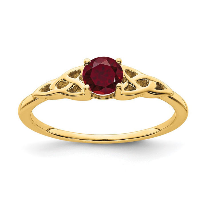 10k Created Ruby Celtic Knot Ring RM7396-CRU-1Y