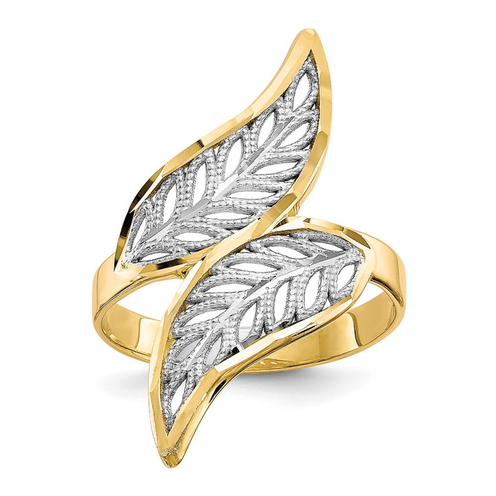 10K w/Rhodium Diamond-Cut Filigree Ring 10C1263
