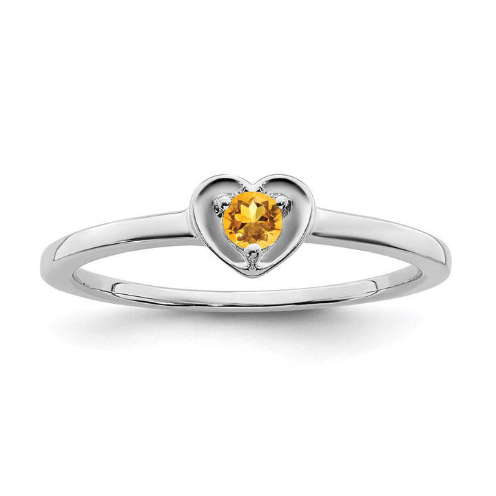 10k White Gold Citrine Heart Ring RM7397-CI-1W