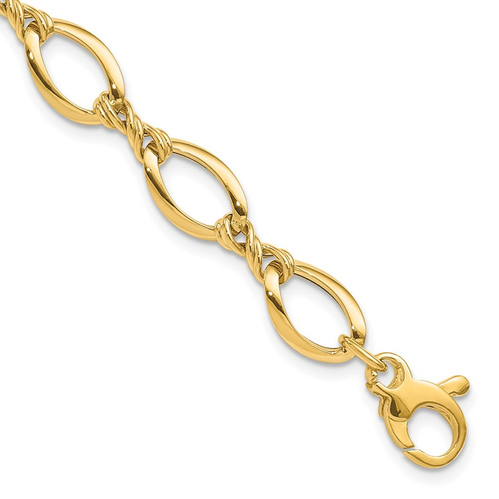 14k Fancy Link 7.5in Bracelet SF2430-7.5