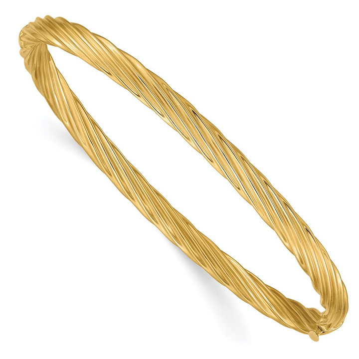 14k 3/16 Textured Hinged Bangle Bracelet SW3/16