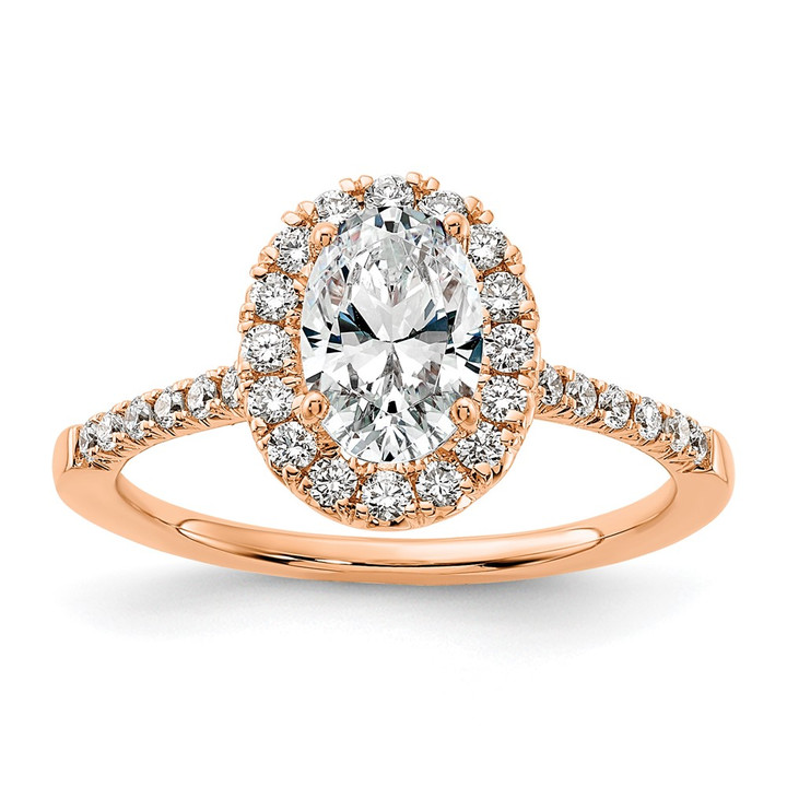 14kr Oval Halo Engagement Lab Grown Diamond VS/SI FGH Complete Ring RM2058E-050-7CRLG