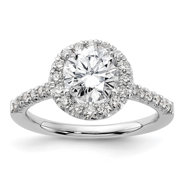 14K White Gold Lab Grown Diamond VS/SI FGH Halo Eng Semi-mount Ring RM2057E-150-7WLG