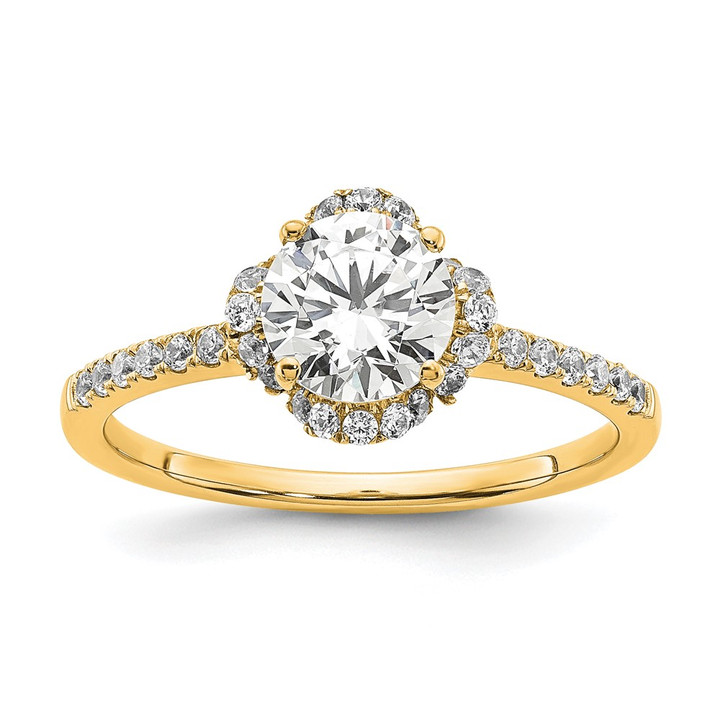 14K Gold Lab Grown Diamond VS/SI FGH Round Semi-Mount Eng. Ring RM7989E-100-YLG