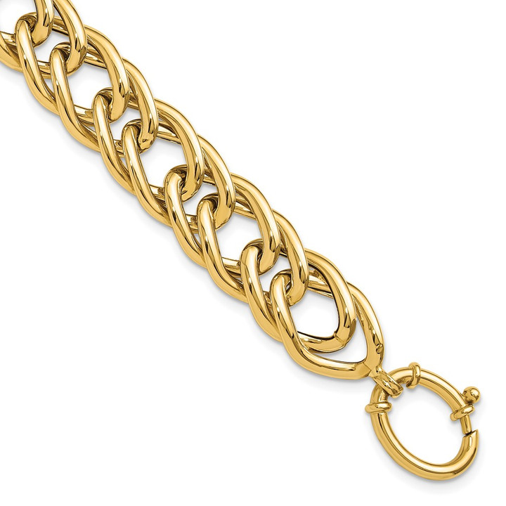 14K Yellow Gold Polished Fancy Curb Link Bracelet SF2582-8.5