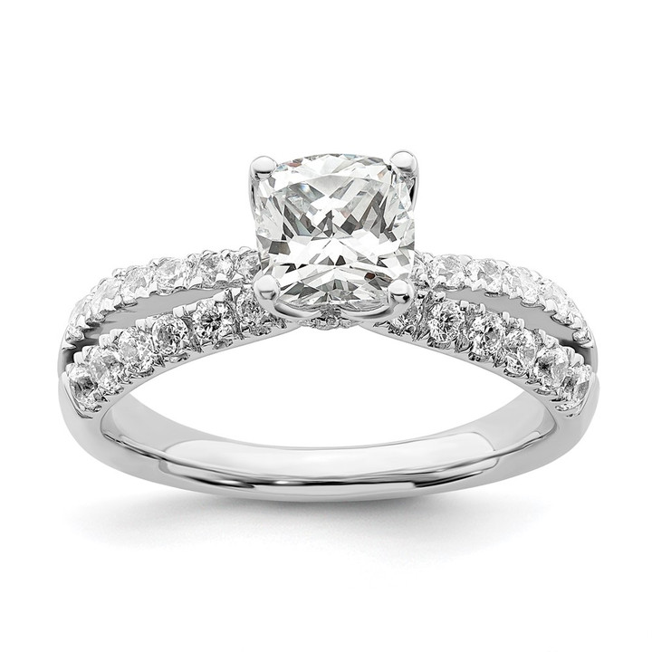 14K White Gold Lab Grown Diamond VS/SI FGH Cushion Semi-Mount Eng. R RM7992E-100-WLG