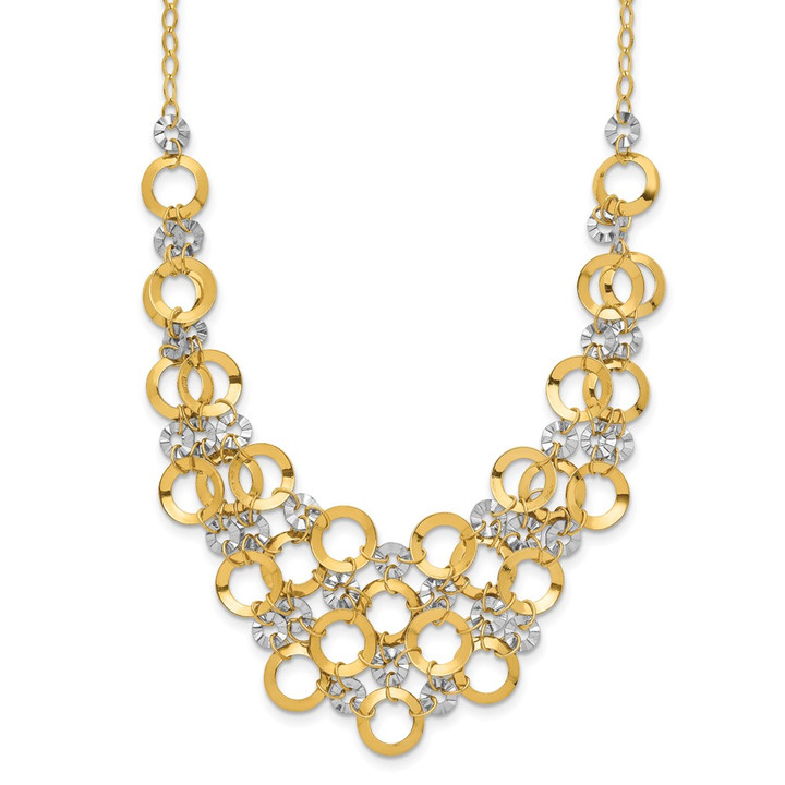 14K Two-Tone Adjustable Circle Necklace SF1651-16