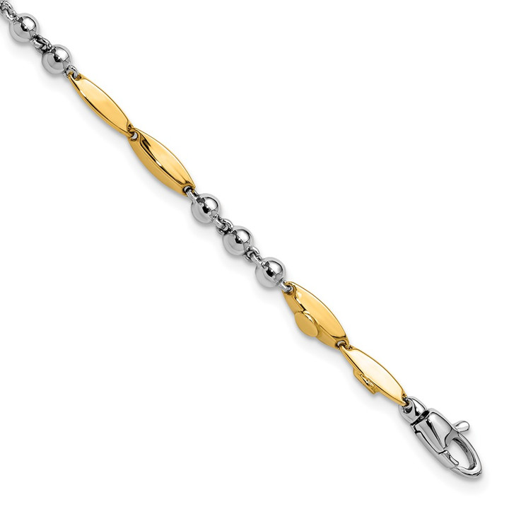 14K Two-tone Polished 7.75in Bracelet SF2980-7.75