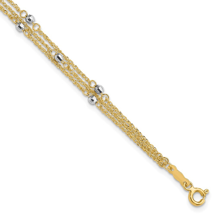 14K Two-Tone Triple Strand Bracelet SF1544-7.25