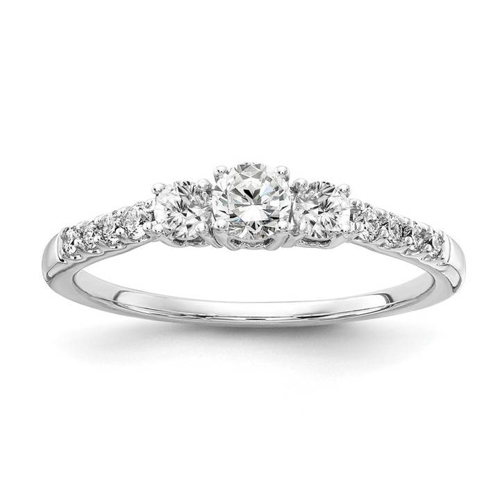 14K White Gold Lab Grown Dia VS/SI FGH 3-Stone Comp Eng Ring RM4228E-050-7CWLG