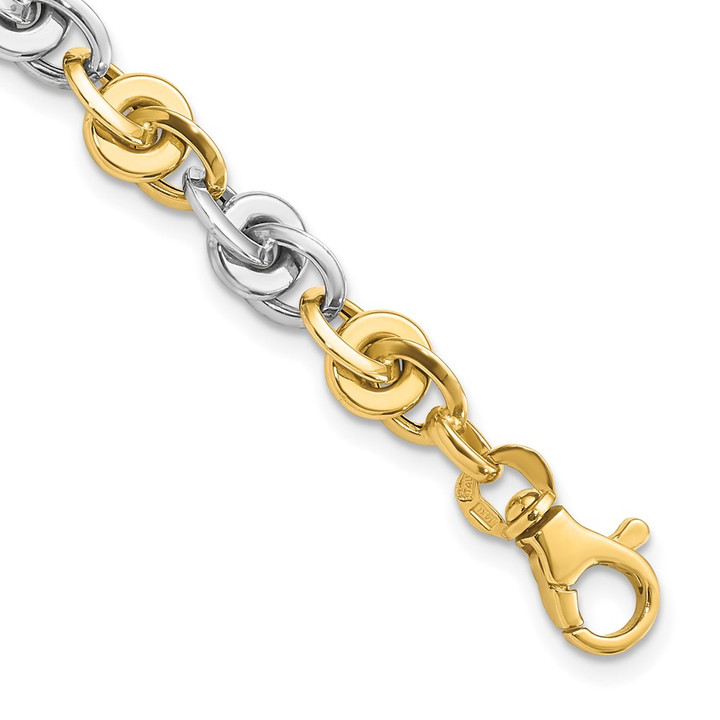 14k Two-Tone Polished Fancy Link Bracelet SF2341-7.5