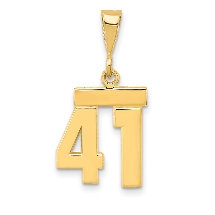 14k Small Polished Number 41 Charm SP41
