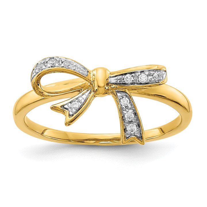 14k w/Rhodium Diamond Bow Ring RM5701-005-YA