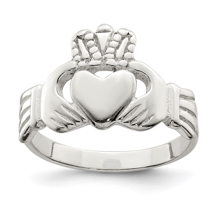 Sterling Silver Solid Claddagh Ring QR958-7