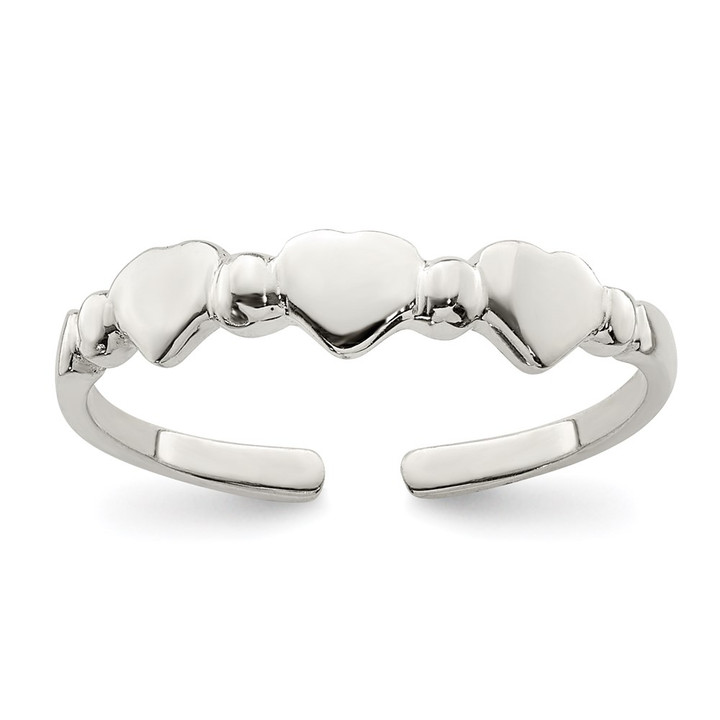 Sterling Silver Hearts Toe Ring QR817