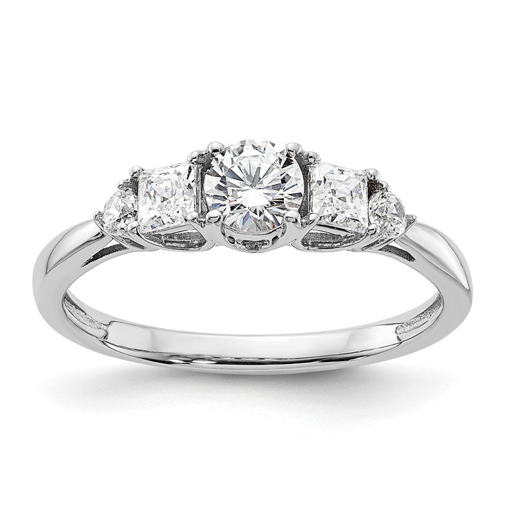 14K White Gold Lab Grown Diamond VS/SI FGH 5-Stone Complete Eng Ring RM5740E-033-CWLG