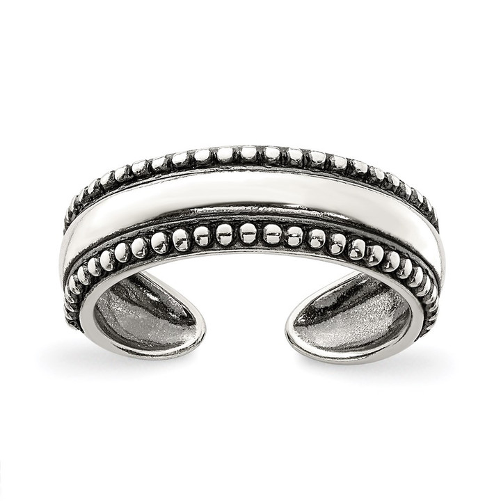 Sterling Silver Antiqued Toe Ring QR884