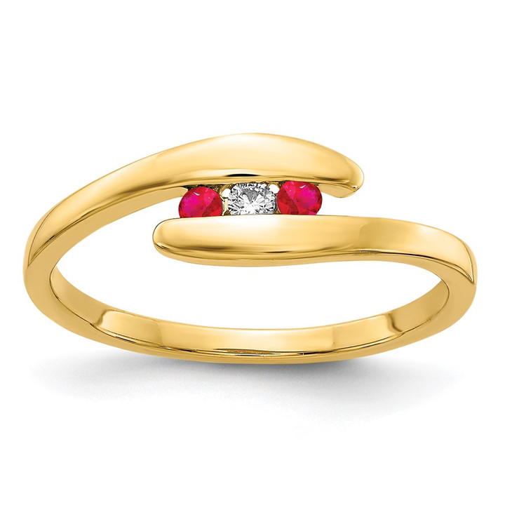 14k Ruby and Diamond 3-stone Ring RM5742-RU-003-YA