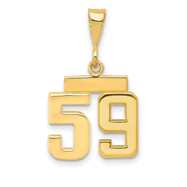 14k Small Polished Number 59 Charm SP59