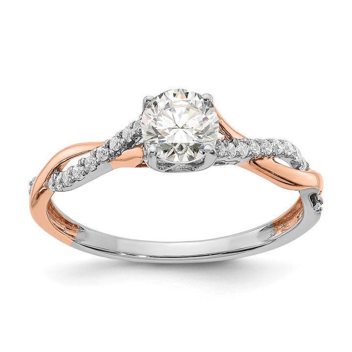 14K Two-Tone Lab Grown VS/SI FGH Dia Twist Design Complete Eng Ring RM5909E-050-CWRLG
