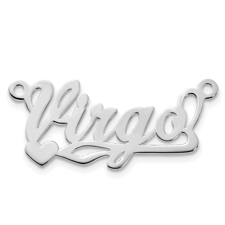 10k White Gold Polished Heart Name Plate 10XNA147W