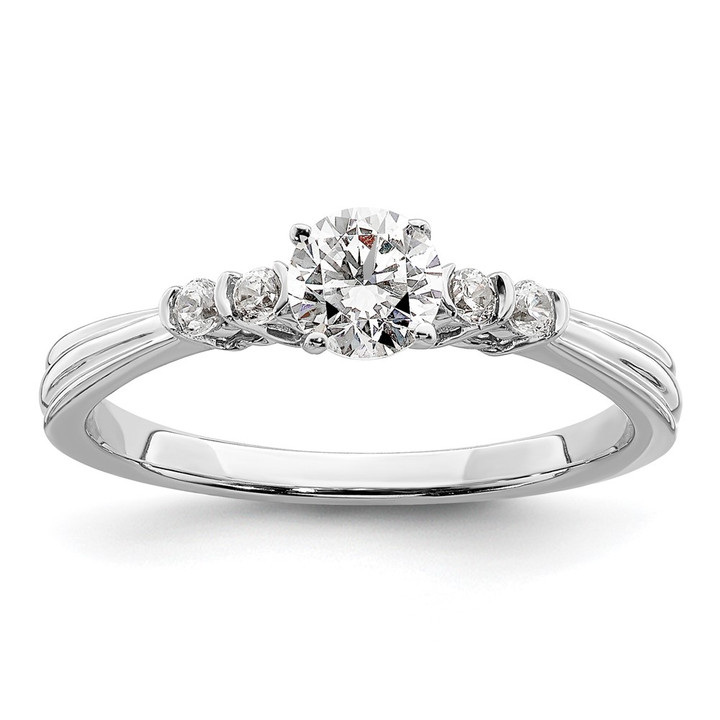 10K White Gold Lab Grown Diamond VS/SI FGH Complete Engagement Ring RM6545E-040-C0WLG