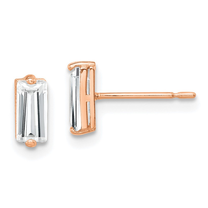 10K Rose Gold Polished CZ Stud Earrings 10ER326