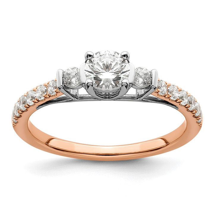14K Rose & White Gold Lab Grown Diamond VS/SI FGH Complete Engagement Ring RM6515E-038-CRLG